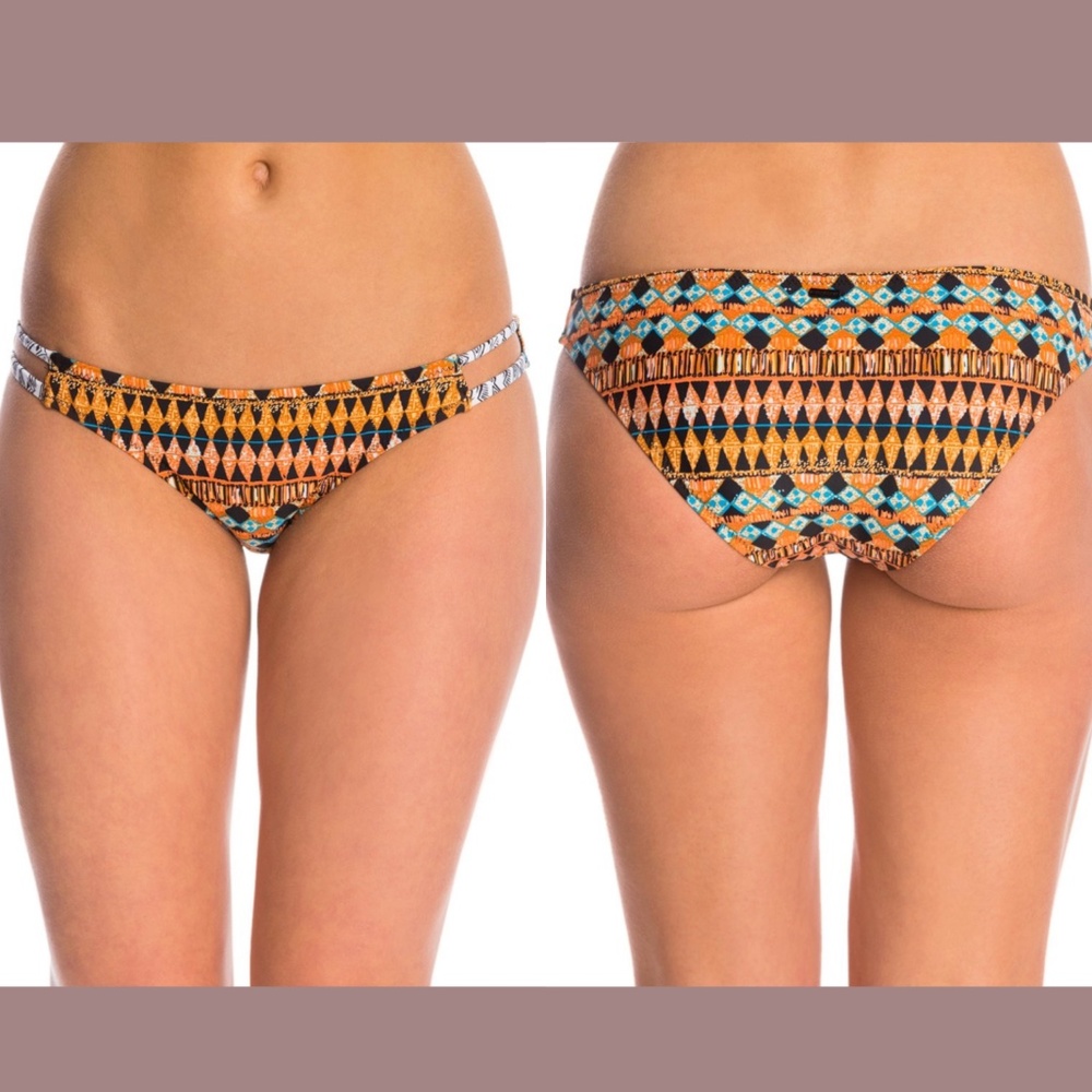 NEW Volcom Grapefruit‎ Tradewinds Cutout String Bikini Bottoms [SZ XL ]
